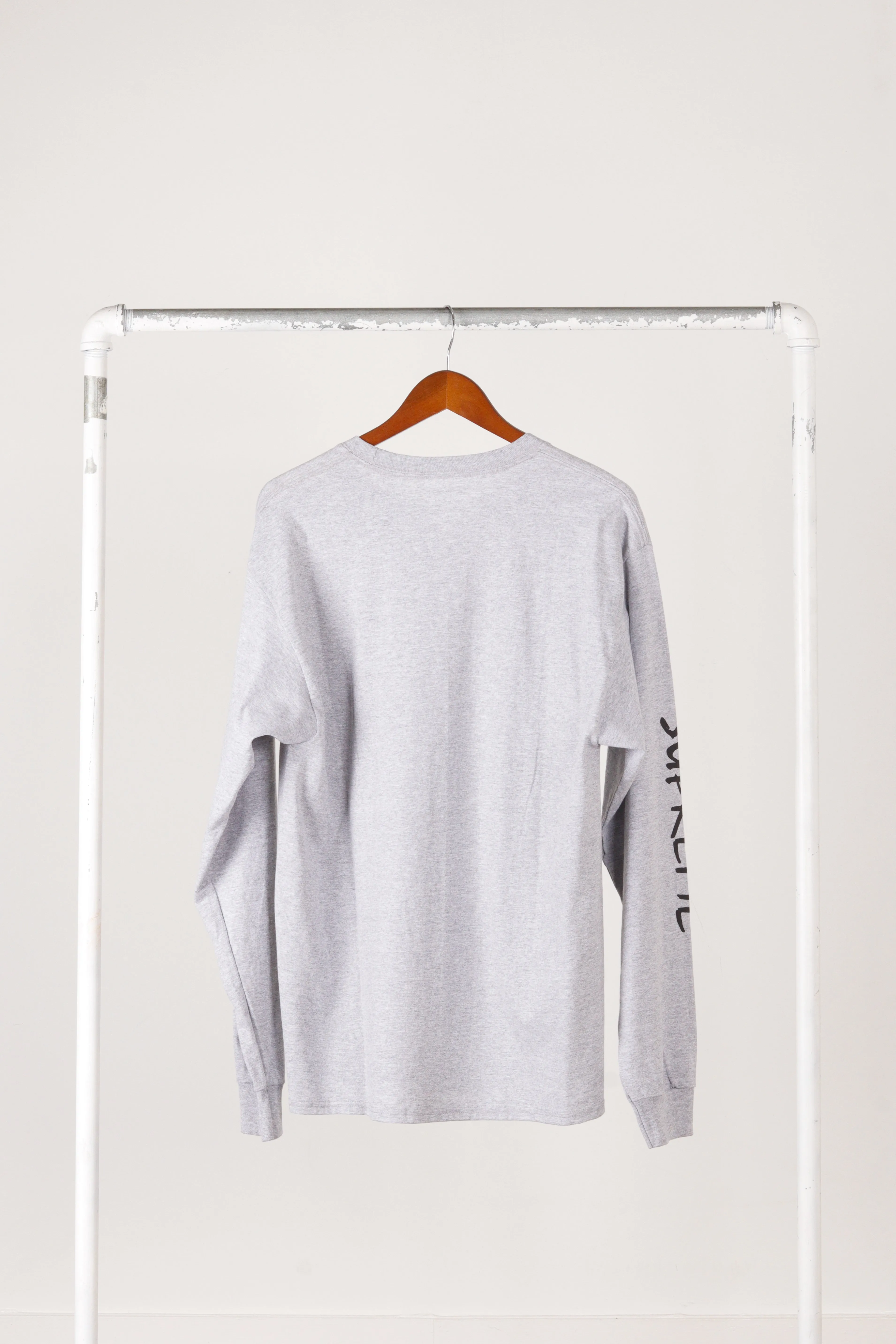Supreme x Champion SS18 'Script' L/S Shirt Gray (2018)