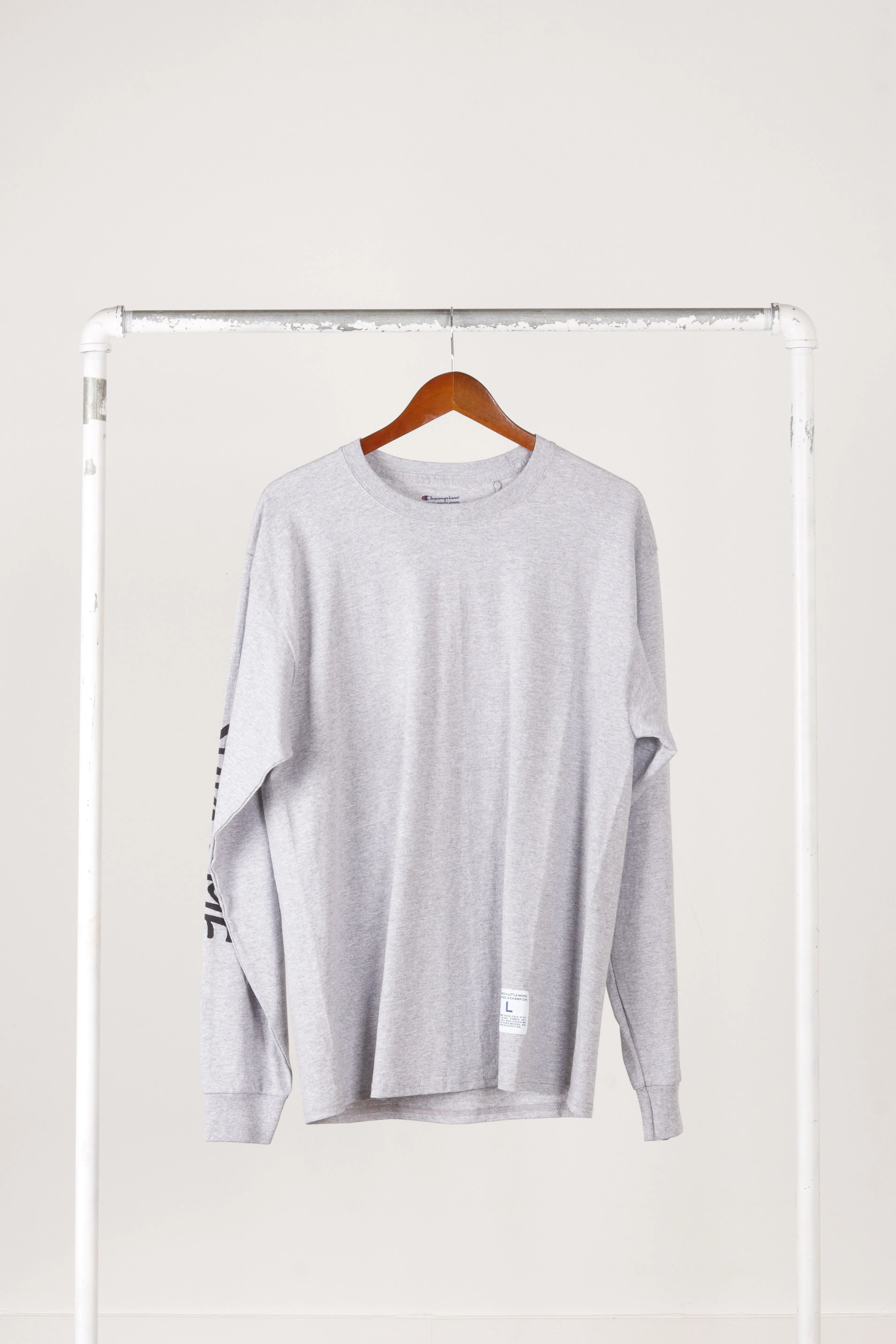 Supreme x Champion SS18 'Script' L/S Shirt Gray (2018)