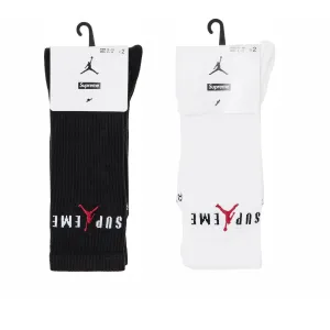 Supreme x Jordan Crew Socks (4 stk) Black/White