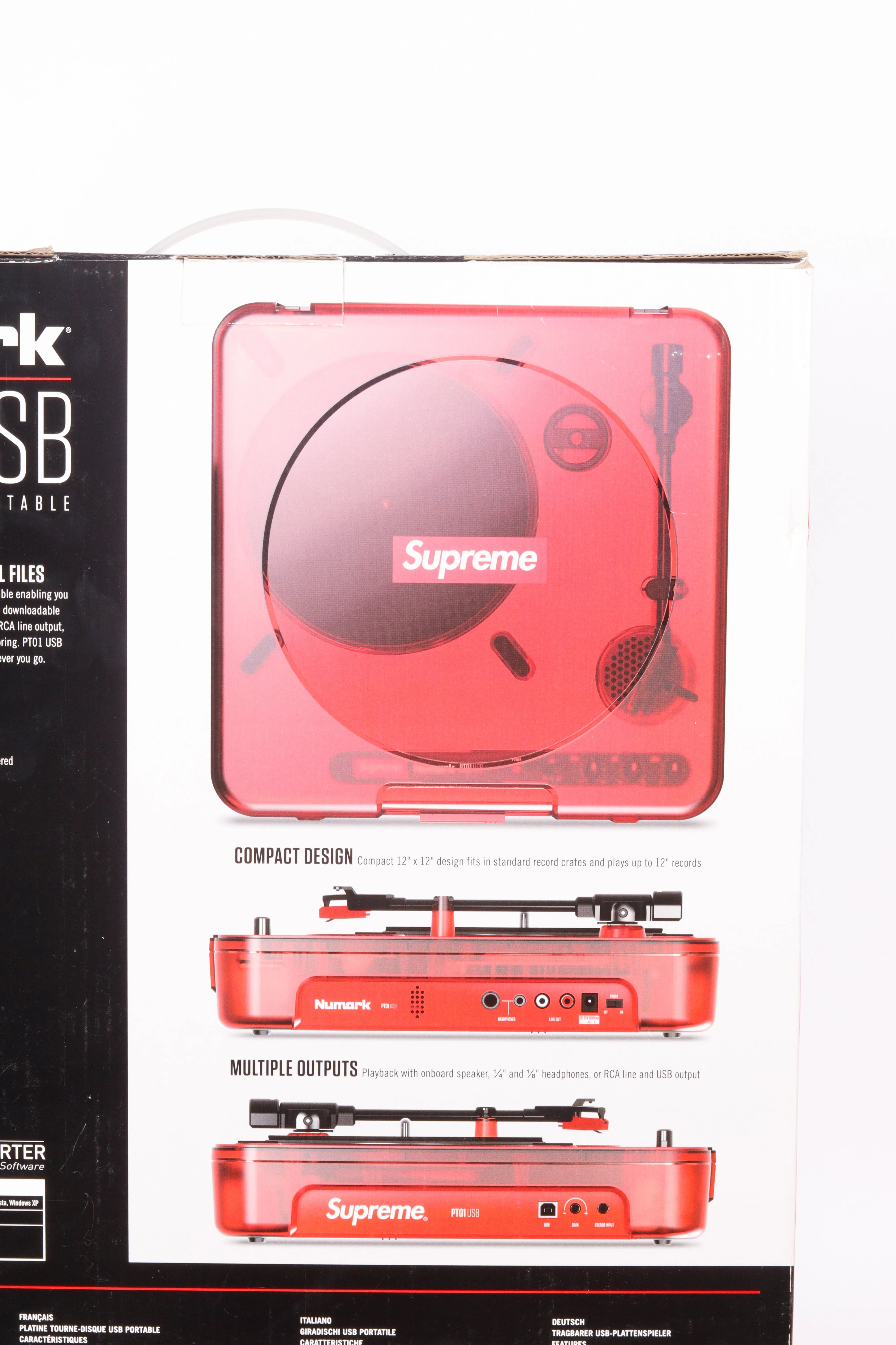 Supreme x Numark SS20 PT01 Portable Turntable US Plug Red (2020)