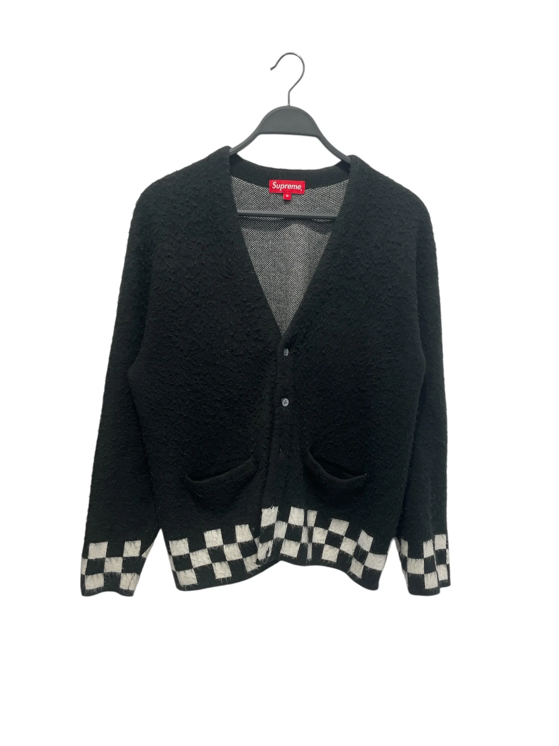 Supreme/Cardigan/M/Wool/BLK/Checkerboard