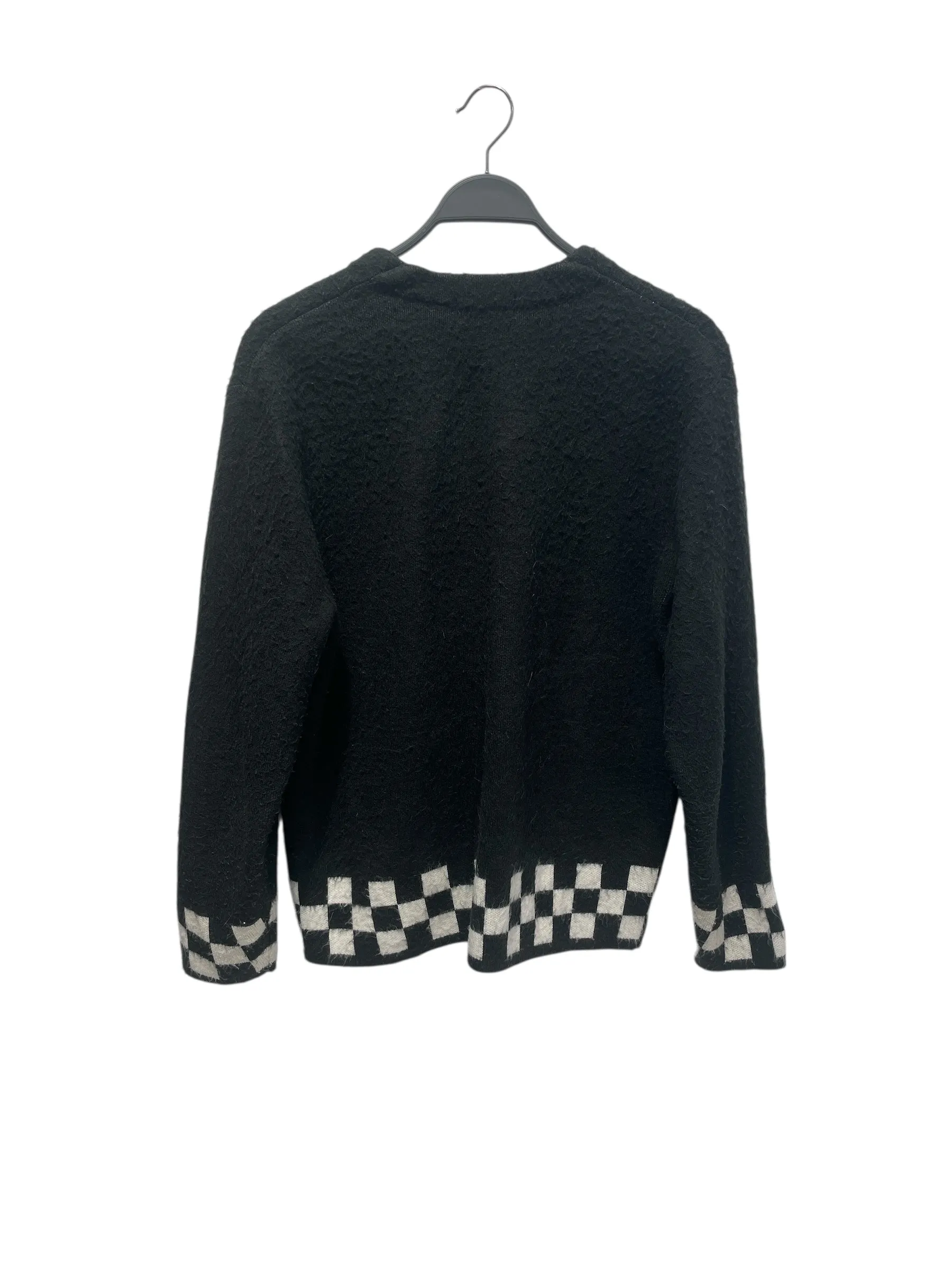 Supreme/Cardigan/M/Wool/BLK/Checkerboard