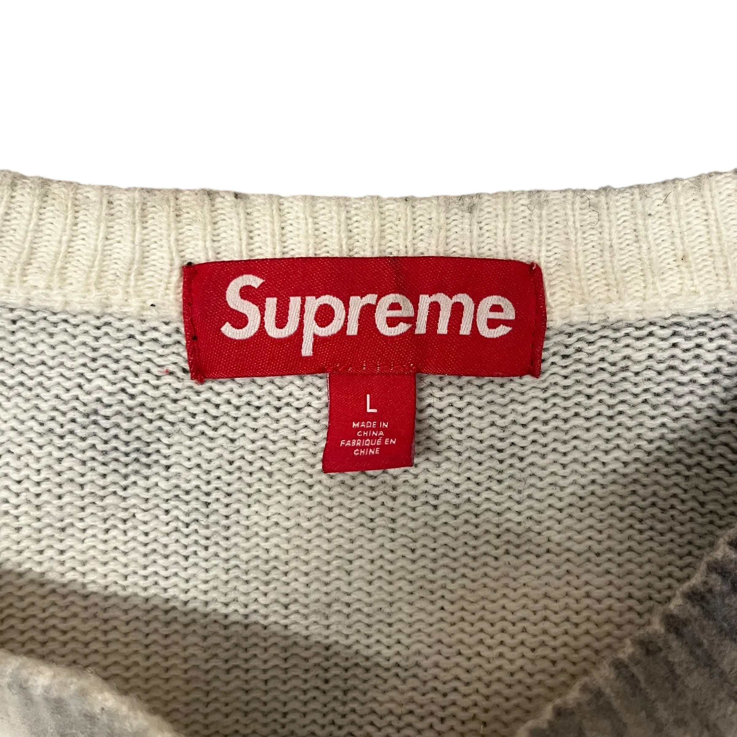 Supreme/Sweater/L/Cotton/GRY/blurred knit