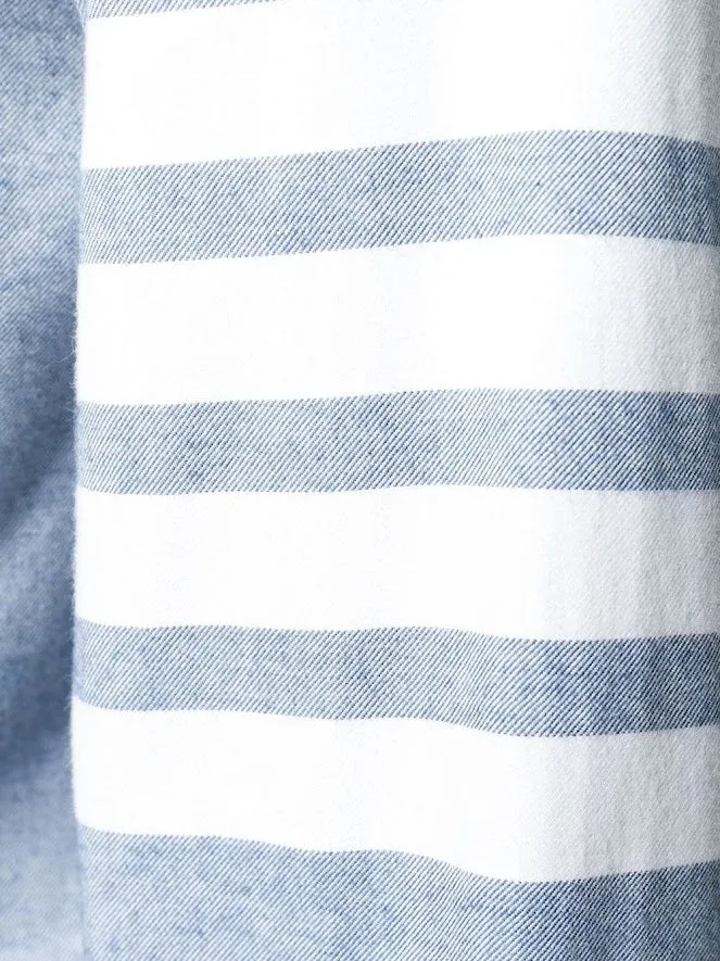 THOM BROWNE - Men 4 Bar Fitted Button Down Flannel Shirt