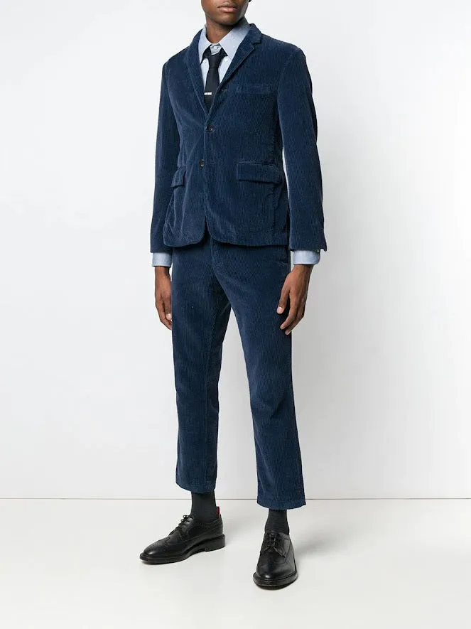 THOM BROWNE - Men 4 Bar Fitted Button Down Flannel Shirt