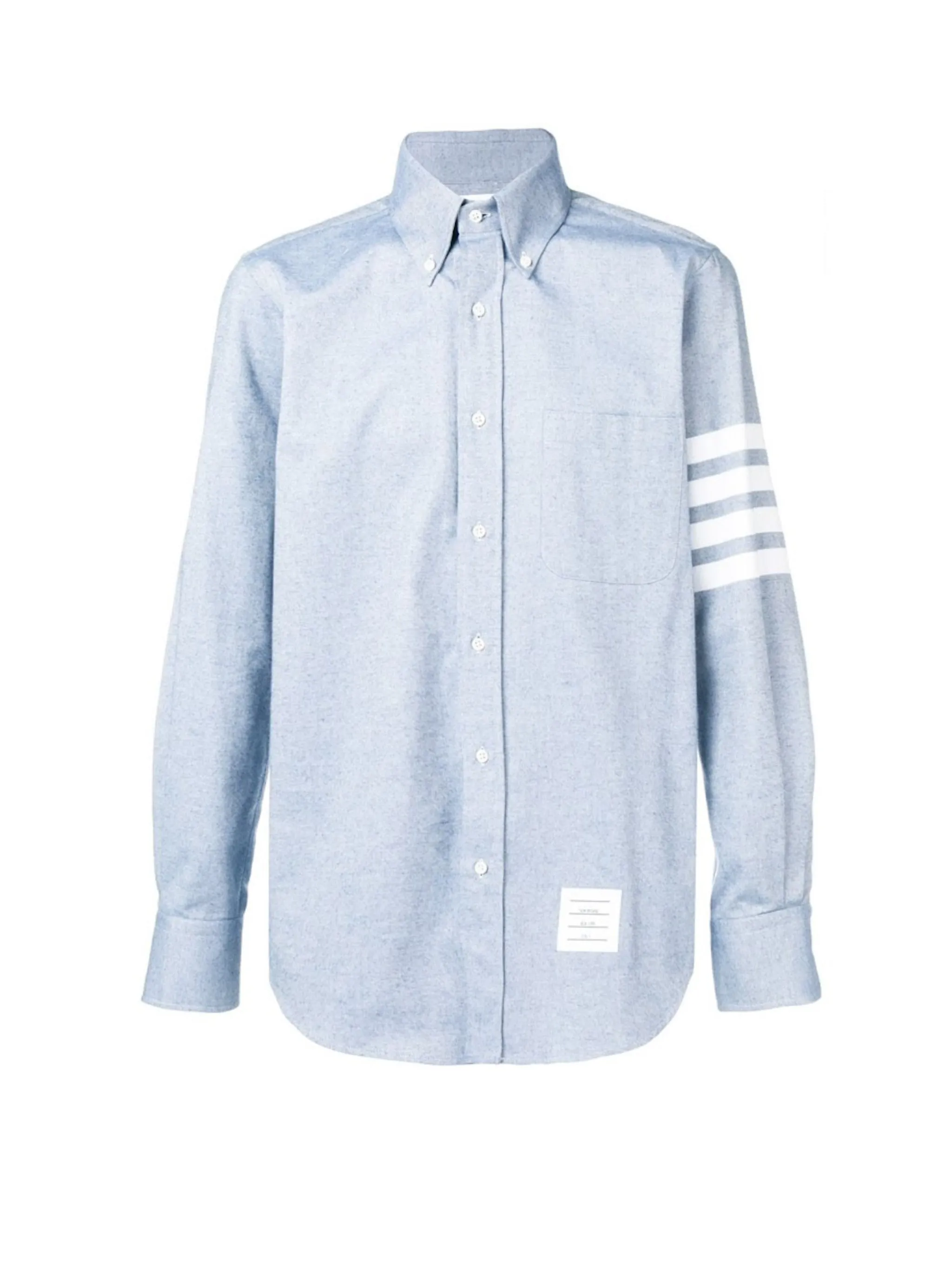 THOM BROWNE - Men 4 Bar Fitted Button Down Flannel Shirt