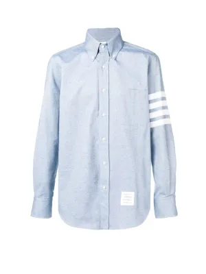 THOM BROWNE - Men 4 Bar Fitted Button Down Flannel Shirt