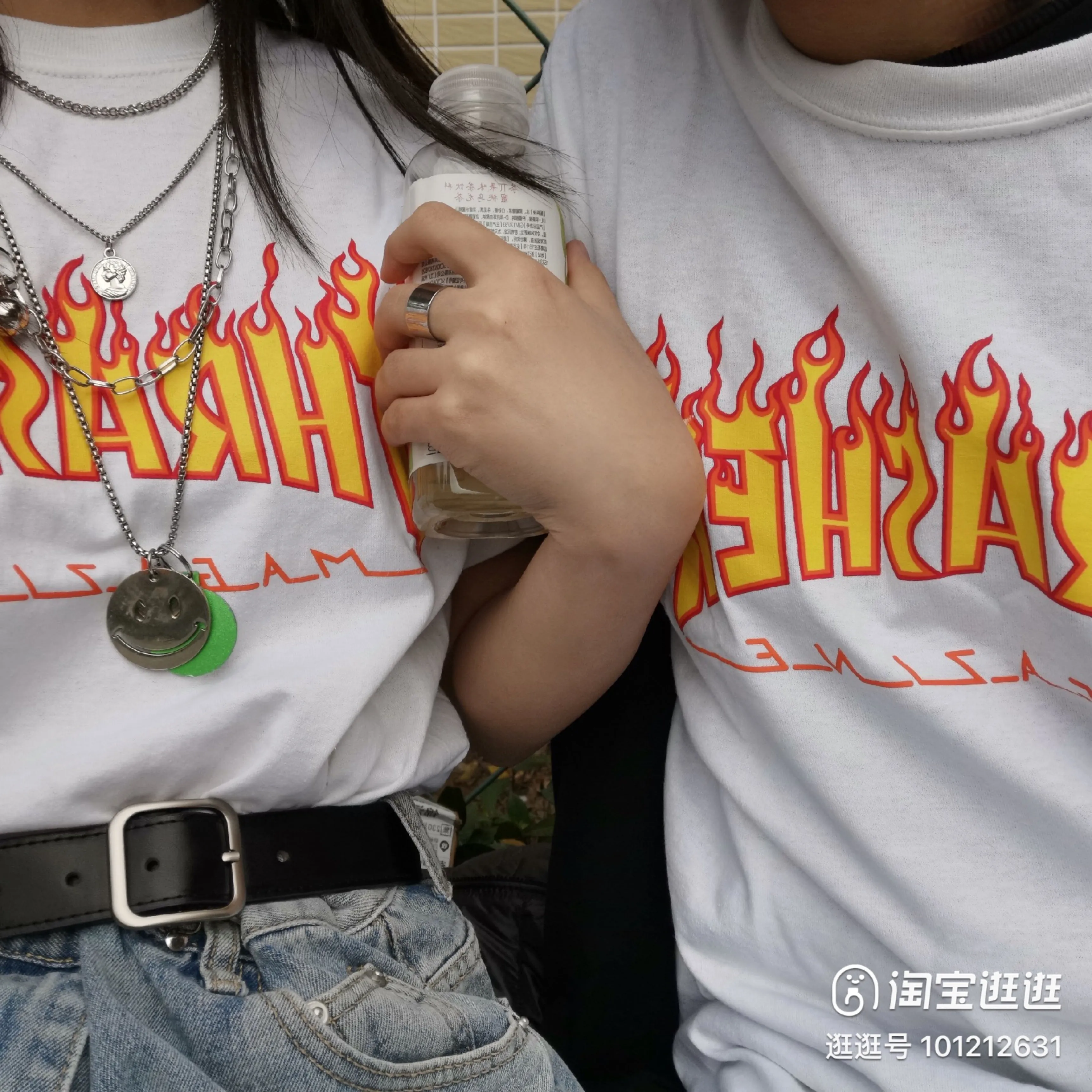 Thrasher Signature Flame Logo T-shirt (White)
