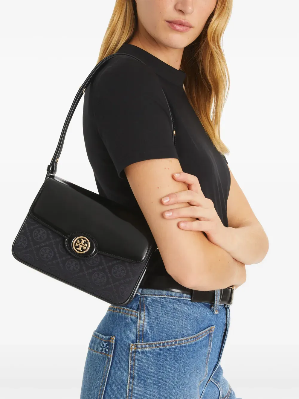 TORY BURCH - Women T Monogram Robinson Spazzolato Convertible Shoulder Bag